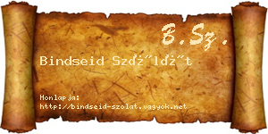 Bindseid Szólát névjegykártya